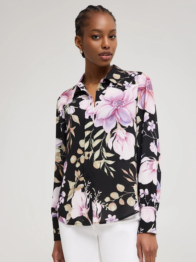 Blouse en mousseline à motif floral