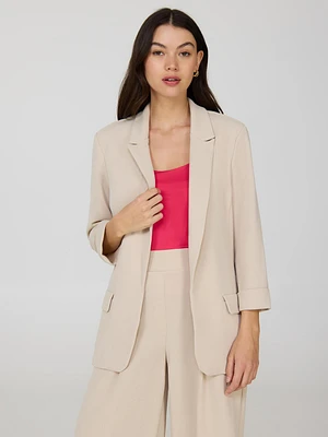 Open-Front Notch Collar Blazer