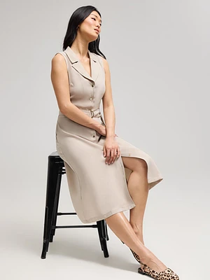 Sleeveless Midi Shirt Dress