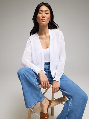 Cardigan ouvert en pointelle