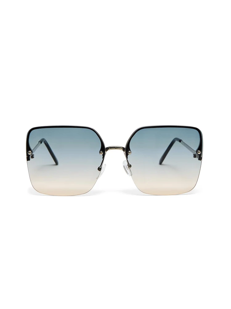 Oversized Translucent Blue Sunglasses