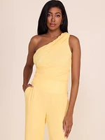 Draped One-Shoulder Blouse