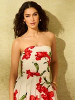 Floral Cotton Tube Top