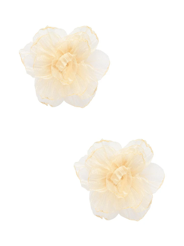 Oversized Organza Flower Earring