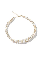 Rhinestone & Pearl Necklace