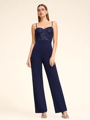 Floral Bustier Wide Leg Jumpsuit
