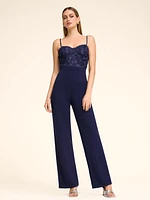 Floral Bustier Wide Leg Jumpsuit