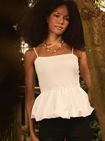 Bubble Hem Cotton Tank Top