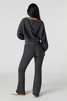 Waffle Knit Flare Sweatpant