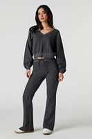 Waffle Knit Flare Sweatpant