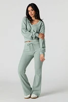 Waffle Knit Flare Sweatpant
