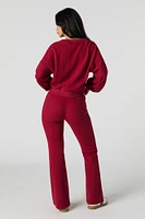 Waffle Knit Flare Sweatpant