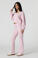 Waffle Knit Flare Sweatpant