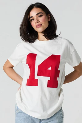 T-shirt avec motif brodé 14 en sergé
