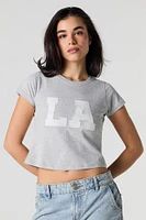 T-shirt court avec motif brodé en sergé