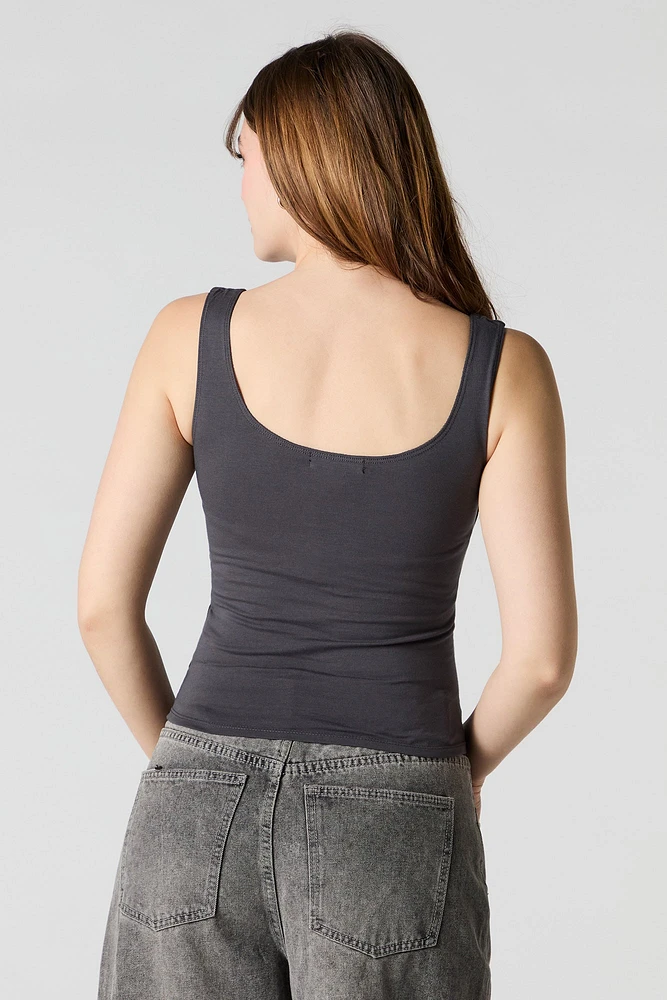 Solid Scoop Neck Tank
