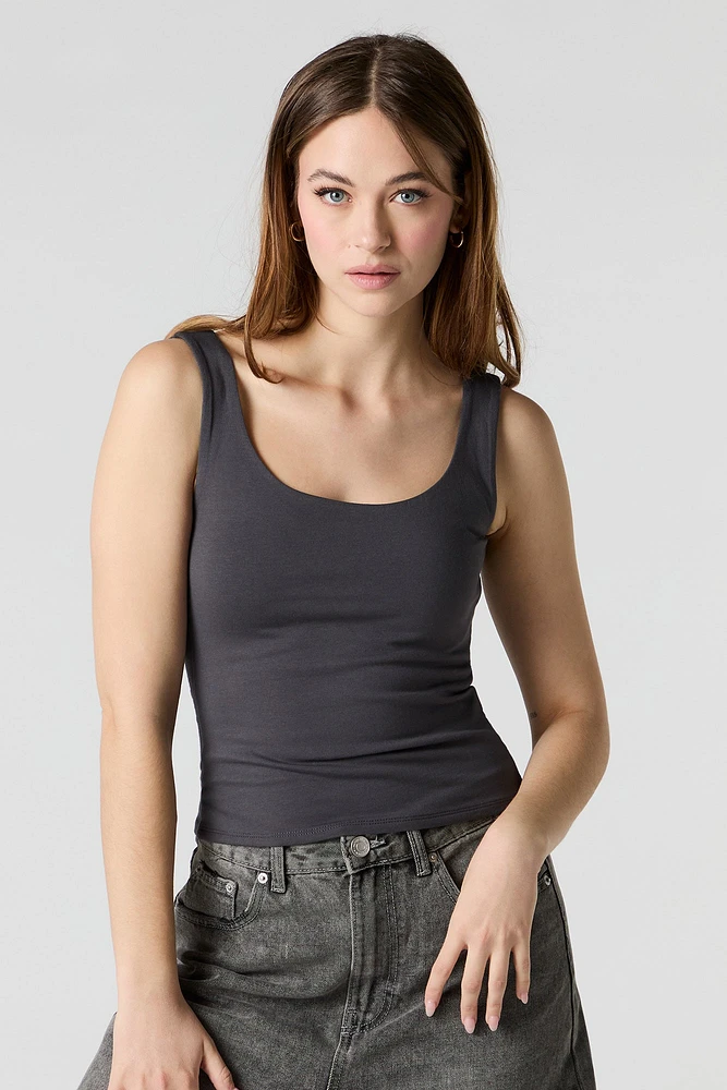 Solid Scoop Neck Tank