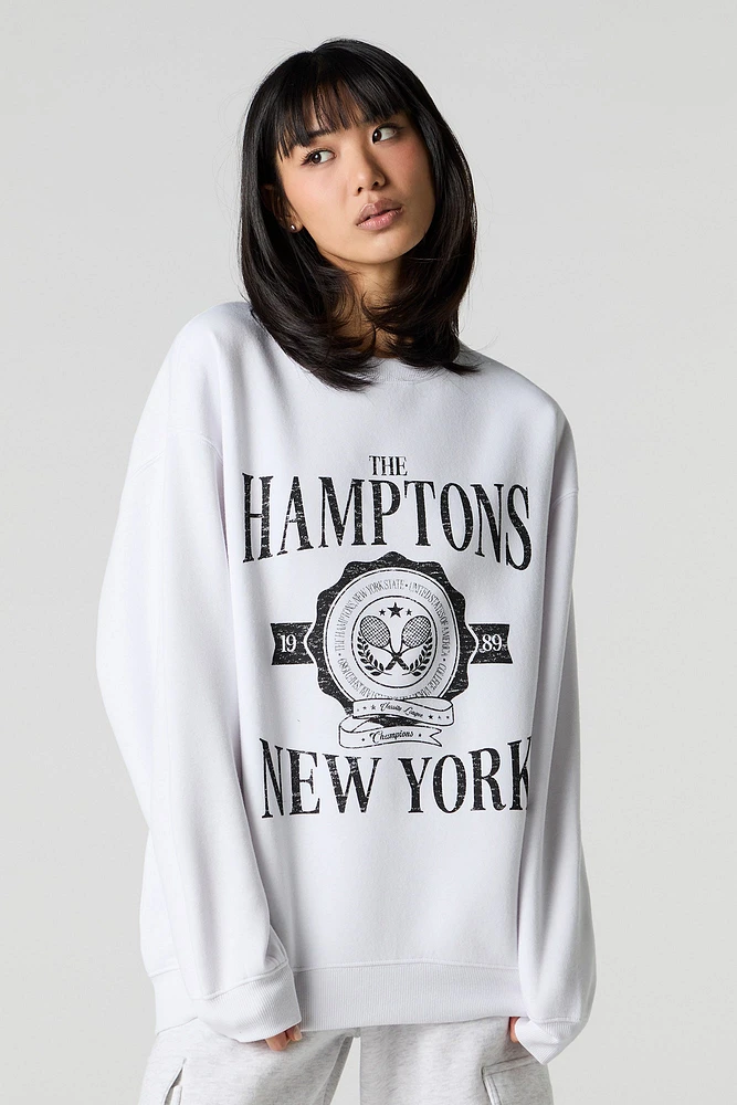 Oversized Graphic Fleece Sweatshirt
