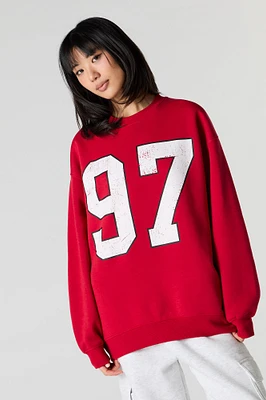 Oversized Graphic Fleece Sweatshirt