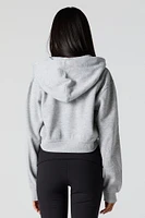 Fleece Cropped Zip-Up Hoodie