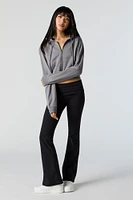 Fleece Cropped Zip-Up Hoodie
