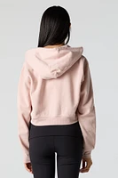 Fleece Cropped Zip-Up Hoodie