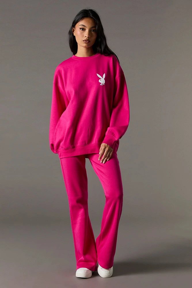 Playboy Oversized Graphic Fleece Sweatshirt