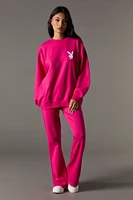 Playboy Oversized Graphic Fleece Sweatshirt