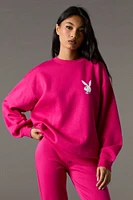 Playboy Oversized Graphic Fleece Sweatshirt