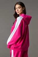 Playboy Oversized Embroidered Colourblock Fleece Hoodie