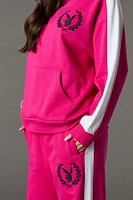 Playboy Oversized Embroidered Colourblock Fleece Hoodie