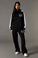 Playboy Oversized Embroidered Colourblock Fleece Hoodie