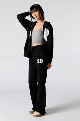 Pantalon d'entraînement à jambe évasée en molleton imprimé