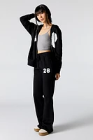Pantalon d'entraînement à jambe évasée en molleton imprimé