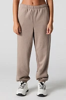 Solid Fleece Boyfriend Jogger