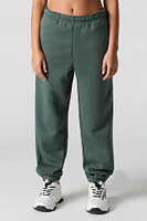 Solid Fleece Boyfriend Jogger