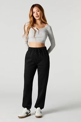 Jogger en molleton à taille haute