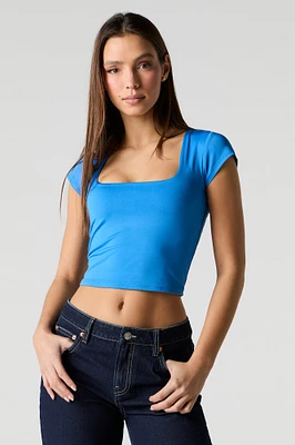 Contour Square Neck Cap Sleeve Top
