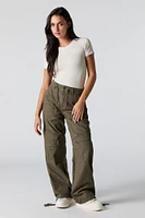 Pantalon cargo ample à taille coulissante