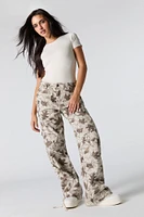 Pantalon cargo ample à taille coulissante
