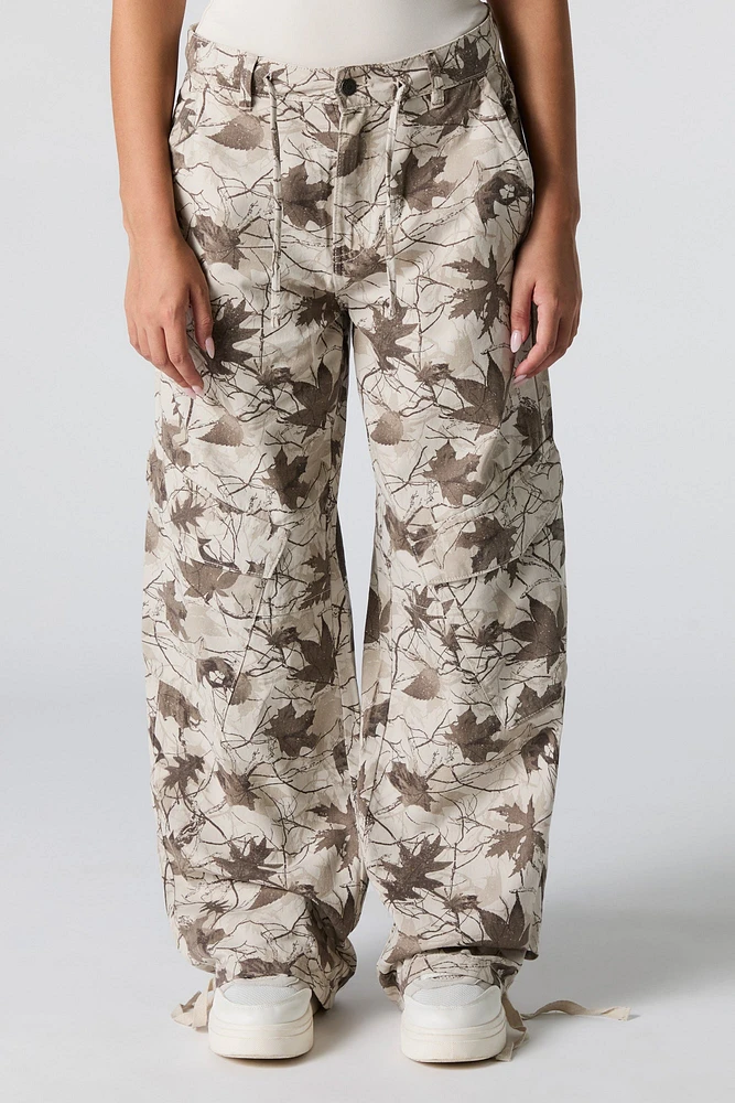 Pantalon cargo ample à taille coulissante