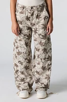 Pantalon cargo ample à taille coulissante