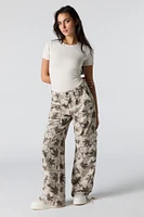 Pantalon cargo ample à taille coulissante