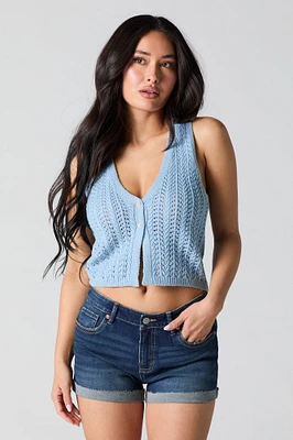 Short en denim Remonte-fesses mi-taille délavé foncé