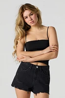 Wash Distressed Denim Short