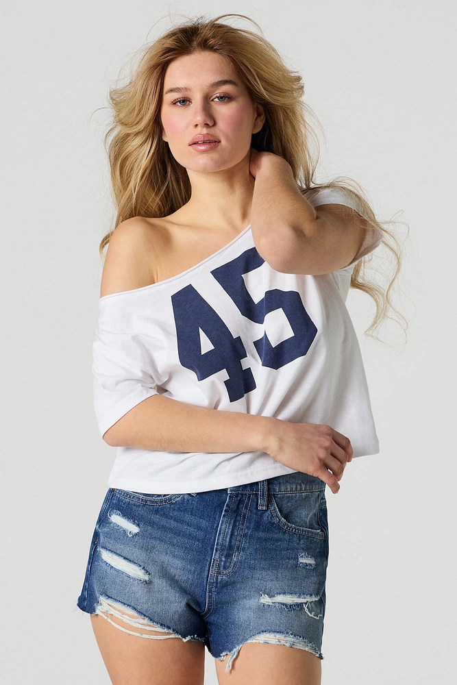 Short en denim d'aspect usé délavé foncé