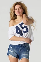 Short en denim d'aspect usé délavé foncé