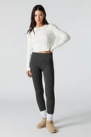 Legging côtelé taille haute sans couture