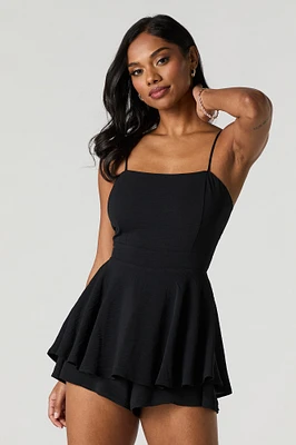 Flowy Tie Back Tiered Romper