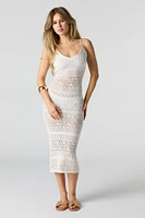 Robe midi en tricot crocheté